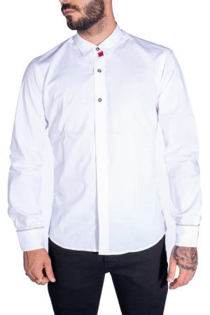 Takeshy Kurosawa 82803BIANCO vīriešu krekls baltā krāsā