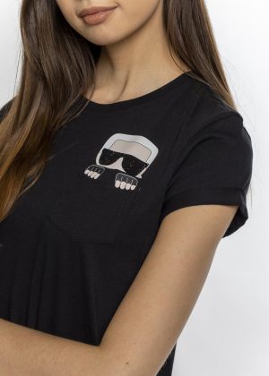 Karl Lagerfeld 210W1720999 sieviešu T-krekls, melns