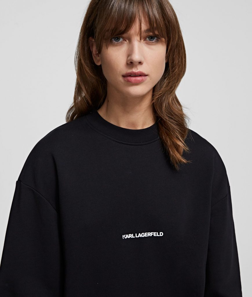 Karl Lagerfeld 211W1880999 kokvilnas džemperis melnā krāsā