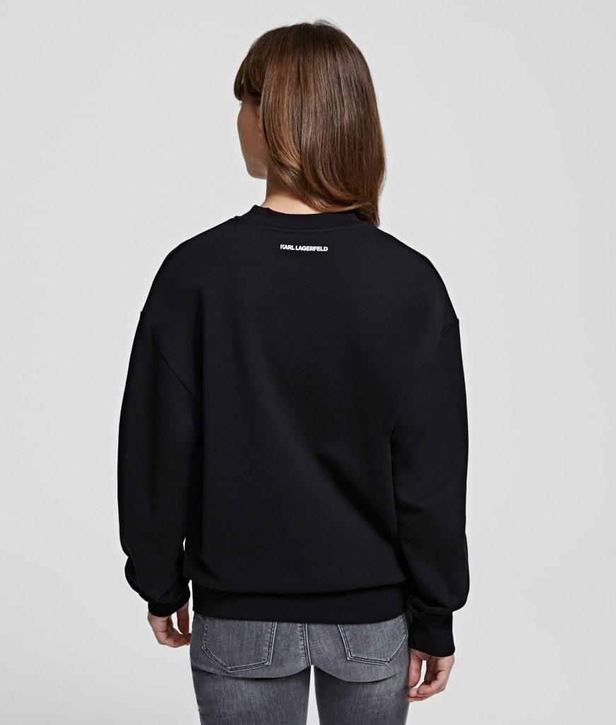Karl Lagerfeld 211W1880999 kokvilnas džemperis melnā krāsā
