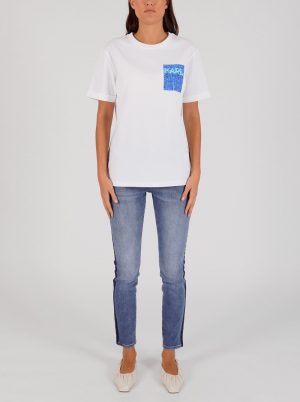 Karl Lagerfeld 215W1780100 sieviešu T-krekls, balts