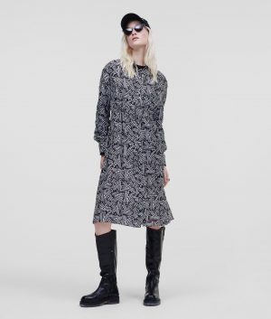 Karl Lagerfeld 220W1300P75 sieviešu kleita, melna