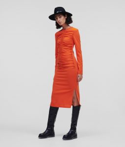 Karl Lagerfeld 220W1352529 sieviešu kleita, oranža