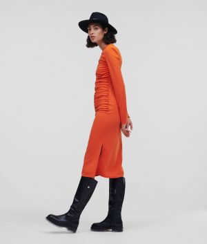 Karl Lagerfeld 220W1352529 sieviešu kleita, oranža