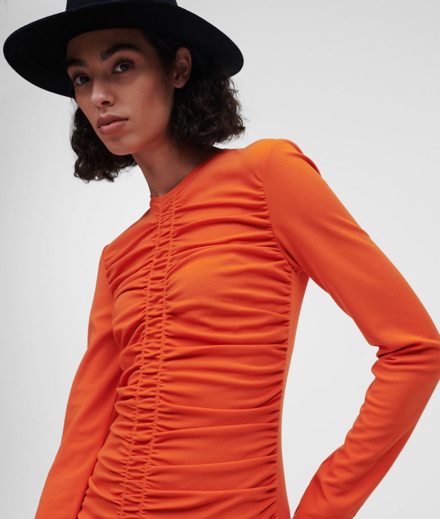 Karl Lagerfeld 220W1352529 sieviešu kleita, oranža