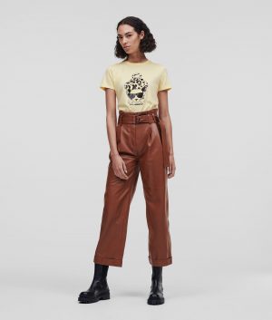 Karl Lagerfeld 220W1751729 sieviešu T-krekls, dzeltens