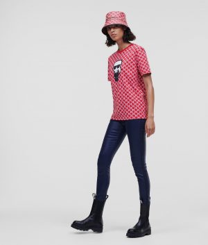 Karl Lagerfeld 220W1786500 sieviešu T-krekls, sarkans