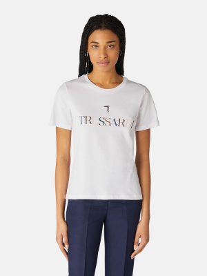 Trussardi 56T004421T005381W001 sieviešu T-krekls, balts