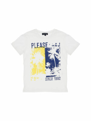 Please Kids MB84030B3102 zēnu T-krekls, balts