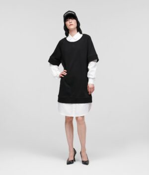 Karl Lagerfeld 225W1353998 sieviešu kleita, melnbalta