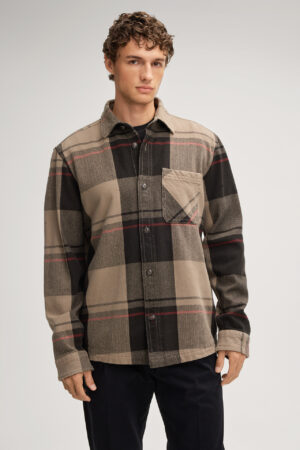 Biezs kokvilnas virskrekls ar rūtotu rakstu