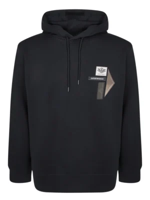 Tumši zils džemperis ar zīmola emblēmām