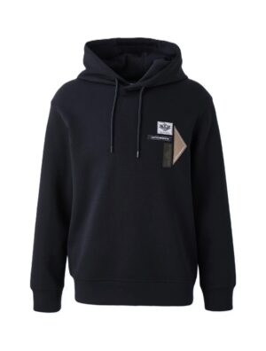 Tumši zils džemperis ar zīmola emblēmām