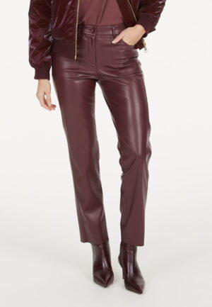 Ādas imitācijas bikses ar elastīgu jostu