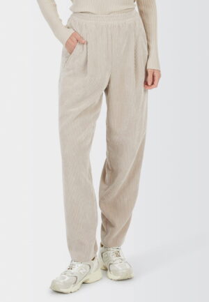 Velveta bikses ar ielocēm un elastīgu jostu