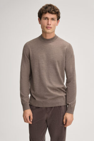Merino vilnas džemperis ar paaugstinātu apkakli