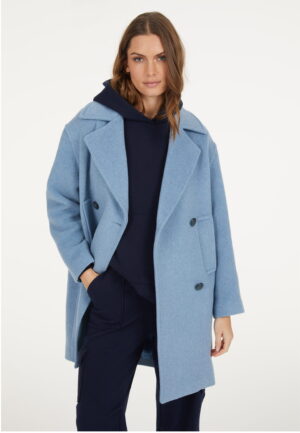 Klasiska stila mētelis ar divrindu pogu aizdari