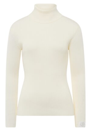 Rievota adījuma džemperis ar kristālu logo akcentu