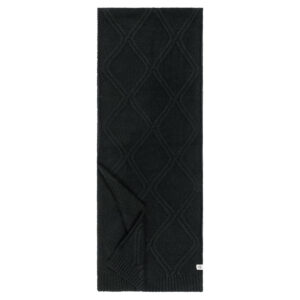 Melna kašmira šalle ar dekoratīvu rakstu