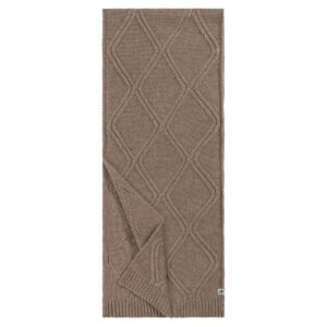 Tumši bēša kašmira šalle ar dekoratīvu rakstu