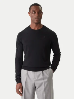 Melns vilnas džemperis ar Karl izšuvumu