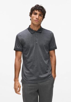Tumši pelēks polo krekls ar spiedpogu aizdari
