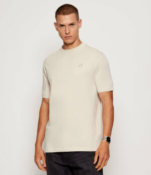 Pelēkbēšs T-krekls ar Karl izšuvumu