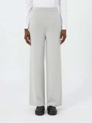 Gaiši pelēkas jaunvilnas bikses ar elastīgu jostu