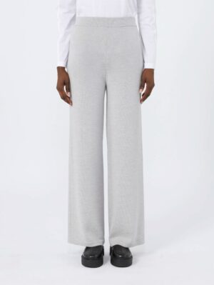 Gaiši pelēkas jaunvilnas bikses ar elastīgu jostu