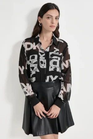 Blūze ar logo rakstu un apakškreklu