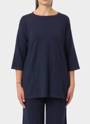 Tumši zils tops ar vertikālu struktūru mugurpusē