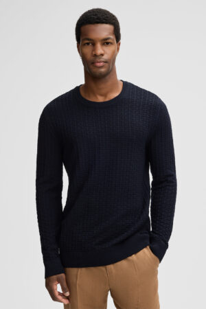 Bio kokvilnas džemperis ar grafisku struktūru