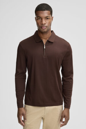 Brūns polo krekls ar garām piedurknēm