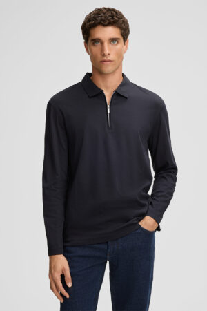 Tumši zils polo krekls ar garām piedurknēm