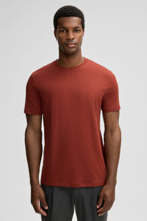 Ķiegeļsarkans kokvilnas T-krekls vīriešiem