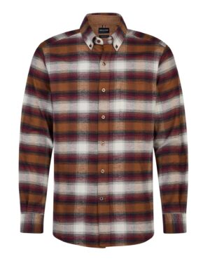 Flaneļa krekls ar brūni rūtotu rakstu