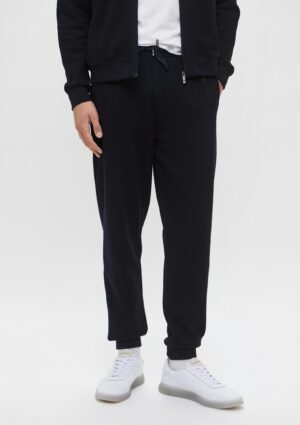 Sportiskā stila bikses ar smalki rievotu tekstūru