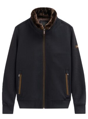 Kombinētu materiālu virsjaka ar noņemamu apkakli