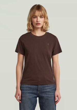 Brūns T-krekls ar logo izšuvumu
