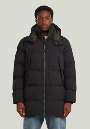 Pusgara polsterētā virsjaka ar noņemamu kapuci