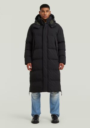 Gara polsterētā virsjaka ar noņemamu kapuci