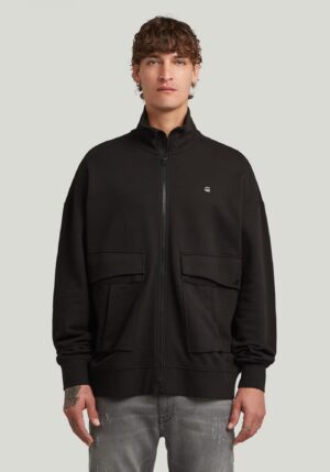 Melna organiskās kokvilnas jaka ar cargo kabatām