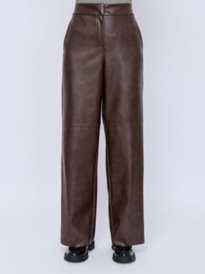 Ādas imitācijas bikses ar daļēji elastīgu jostu