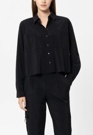 Saīsināta piegriezuma kreklblūze ar kabatām