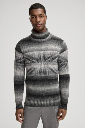 Adīts divtoņu džemperis ar dizaina rakstu