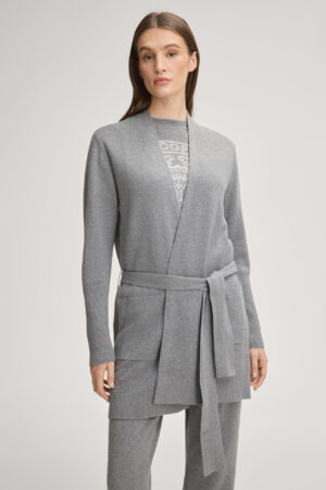 Kokvilnas un zīda jaka ar jostu