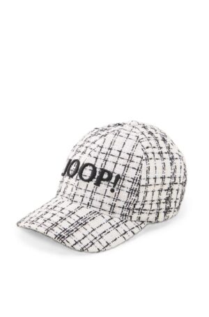 Teksturēta auduma cepure ar logo izšuvumu