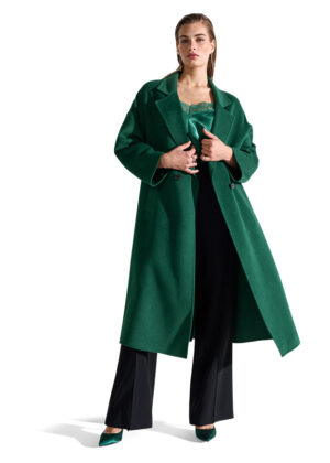 Taisna piegriezuma mētelis ar dubultu aizdari