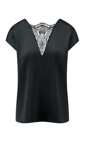 Satīna tops ar mežģīņu akcentu