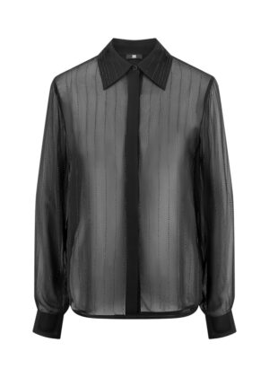 Caurspīdīga blūze ar mirdzošu svītru rakstu